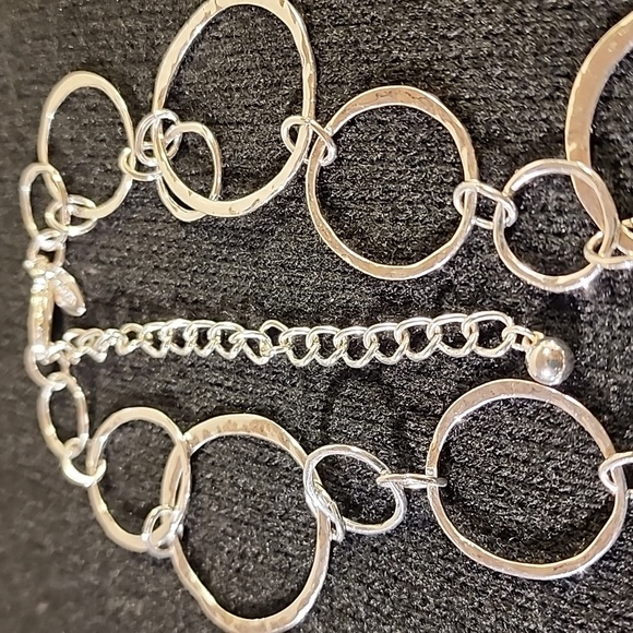 Chico's Silver Tone Circle Link Chain Necklace - Picture 4 of 7